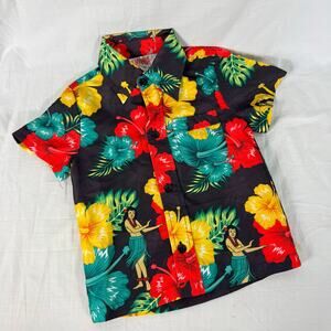 Ace Ventura Pet Detective Aloha Hawaiian Shirt Boys 2T Toddler Black Floral